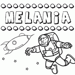 Nome Melania para colorir. Desenhos dos nomes para pintar com as crianças