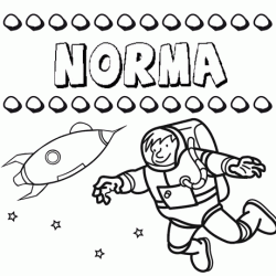 Nome Norma para colorir. Desenhos dos nomes para pintar com as crianças