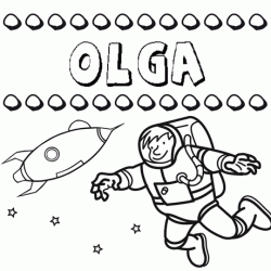 Nome Olga para colorir. Desenhos dos nomes para pintar com as crianças