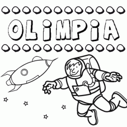 Nome Olimpia para colorir. Desenhos dos nomes para pintar com as crianças