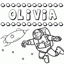 Nome Olivia para colorir. Desenhos dos nomes para pintar com as crianças