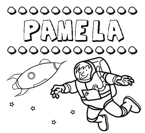 Nome Pamela para colorir. Desenhos dos nomes para pintar com as crianças