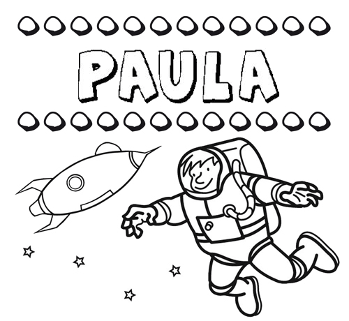 Nome Paula para colorir. Desenhos dos nomes para pintar com as crianças