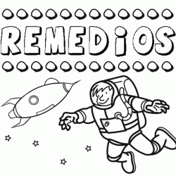 Nome Remedios para colorir. Desenhos dos nomes para pintar com as crianças