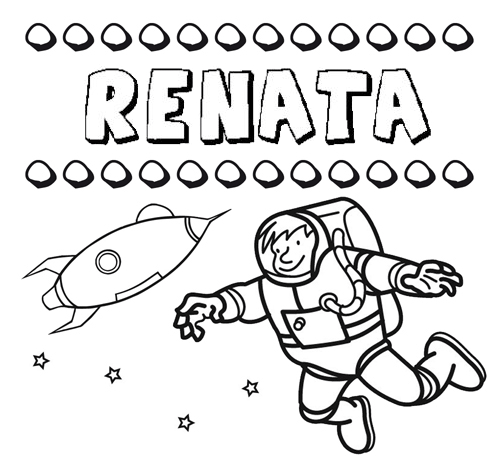 Nome Renata para colorir. Desenhos dos nomes para pintar com as crianças