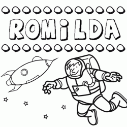 Nome Romilda para colorir. Desenhos dos nomes para pintar com as crianças