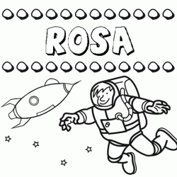 Nome Rosa para colorir. Desenhos dos nomes para pintar com as crianças