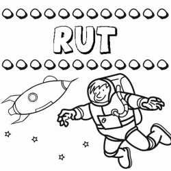 Nome Rut para colorir. Desenhos dos nomes para pintar com as crianças