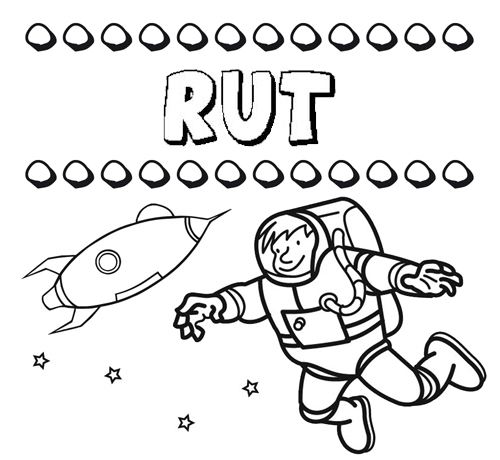 Nome Rut para colorir. Desenhos dos nomes para pintar com as crianças