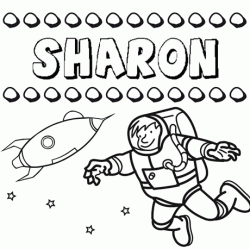 Nome Sharon para colorir. Desenhos dos nomes para pintar com as crianças