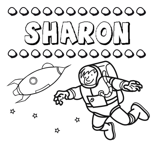 Nome Sharon para colorir. Desenhos dos nomes para pintar com as crianças