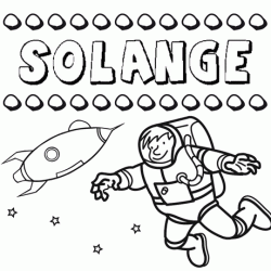 Nome Solange para colorir. Desenhos dos nomes para pintar com as crianças