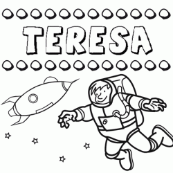 Nome Teresa para colorir. Desenhos dos nomes para pintar com as crianças