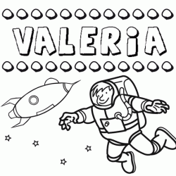 Nome Valeria para colorir. Desenhos dos nomes para pintar com as crianças