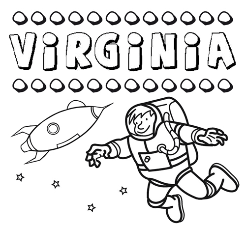 Nome Virginia para colorir. Desenhos dos nomes para pintar com as crianças