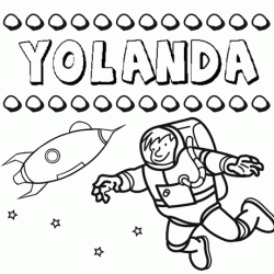 Nome Yolanda para colorir. Desenhos dos nomes para pintar com as crianças