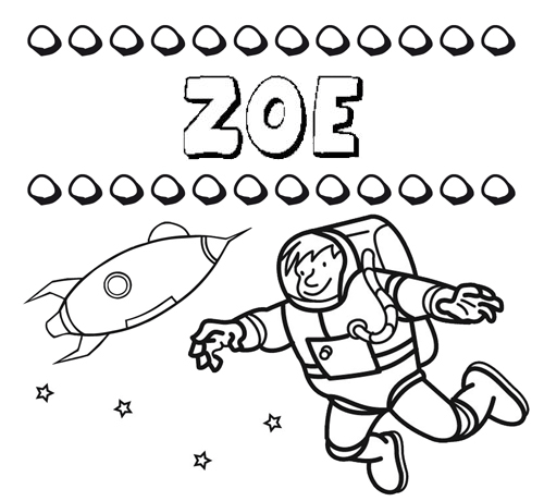 Nome Zoe para colorir. Desenhos dos nomes para pintar com as crianças
