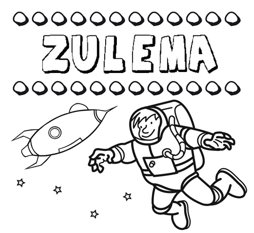 Nome Zulema para colorir. Desenhos dos nomes para pintar com as crianças