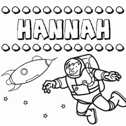 Nome Hannah para colorir. Desenhos dos nomes para pintar com as crianças