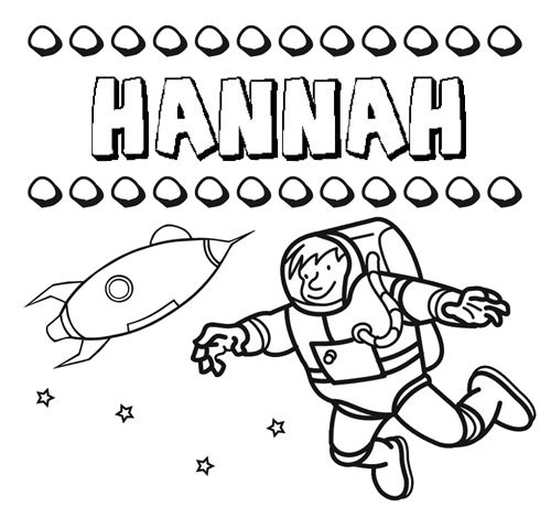 Nome Hannah para colorir. Desenhos dos nomes para pintar com as crianças