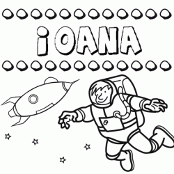 Nome Ioana para colorir. Desenhos dos nomes para pintar com as crianças