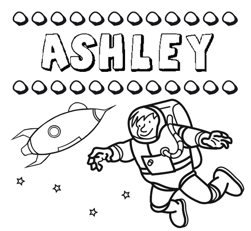 Nome Ashley para colorir. Desenhos dos nomes para pintar com as crianças