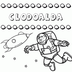 Nome Clodoalda para colorir. Desenhos dos nomes para pintar com as crianças