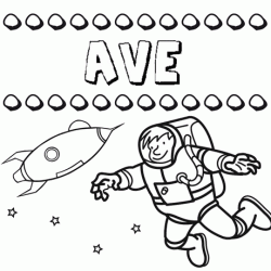 Nome Ave para colorir. Desenhos dos nomes para pintar com as crianças