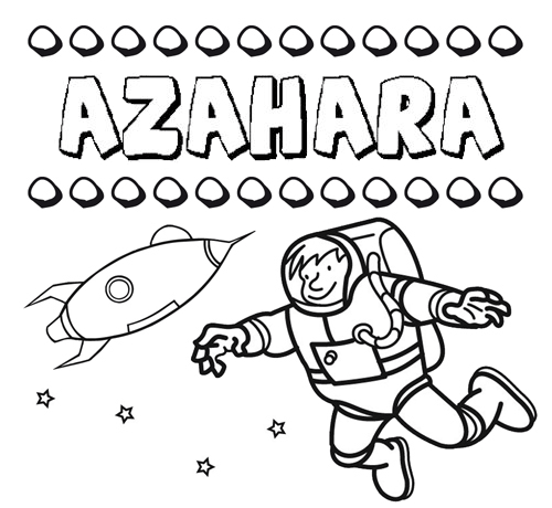 Nome Azahara para colorir. Desenhos dos nomes para pintar com as crianças