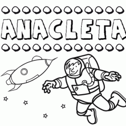 Nome Anacleta para colorir. Desenhos dos nomes para pintar com as crianças
