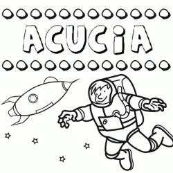 Nome Acucia para colorir. Desenhos dos nomes para pintar com as crianças