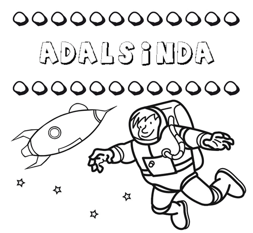 Nome Adalsinda para colorir. Desenhos dos nomes para pintar com as crianças