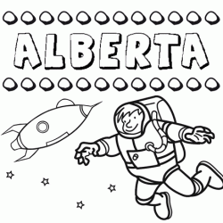 Nome Alberta para colorir. Desenhos dos nomes para pintar com as crianças