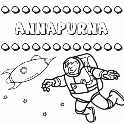Nome Annapurna para colorir. Desenhos dos nomes para pintar com as crianças