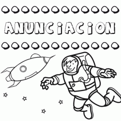 Nome Anunciacion para colorir. Desenhos dos nomes para pintar com as crianças