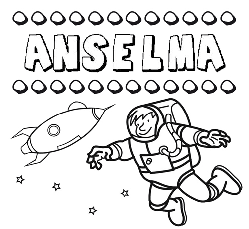 Nome Anselma para colorir. Desenhos dos nomes para pintar com as crianças