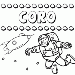 Nome Coro para colorir. Desenhos dos nomes para pintar com as crianças