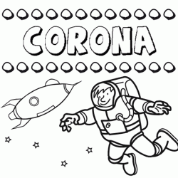 Nome Corona para colorir. Desenhos dos nomes para pintar com as crianças