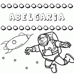 Nome Abelgaria para colorir. Desenhos dos nomes para pintar com as crianças