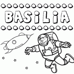 Nome Basilia para colorir. Desenhos dos nomes para pintar com as crianças