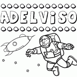 Nome Adelviso para colorir. Desenhos dos nomes para pintar com as crianças