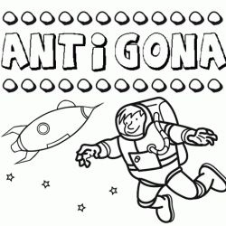 Nome Antigona para colorir. Desenhos dos nomes para pintar com as crianças