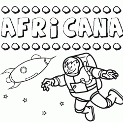 Nome Africana para colorir. Desenhos dos nomes para pintar com as crianças