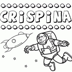 Nome Crispina para colorir. Desenhos dos nomes para pintar com as crianças