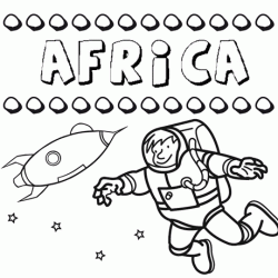 Nome África para colorir. Desenhos dos nomes para pintar com as crianças