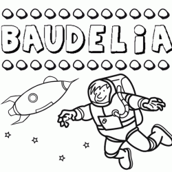 Nome Baudelia para pintar. Desenhos de todos os nomes para colorir