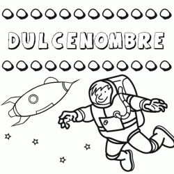 Nome Dulcenombre para colorir. Desenhos dos nomes para pintar com as crianças