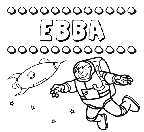 Nome Ebba para colorir. Desenhos dos nomes para pintar com as crianças