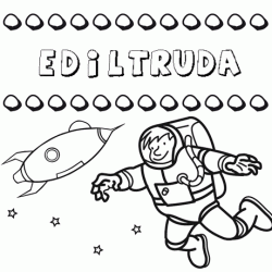 Nome Ediltruda para colorir. Desenhos dos nomes para pintar com as crianças