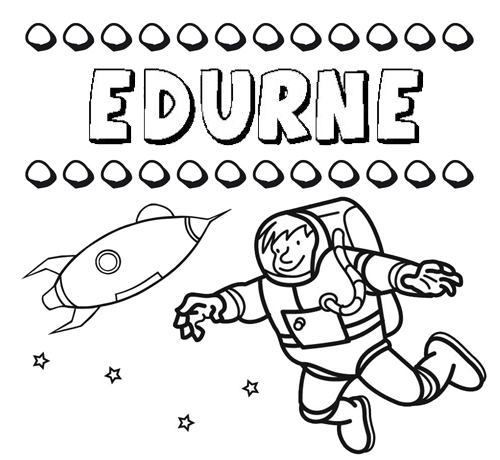 Nome Edurne para colorir. Desenhos dos nomes para pintar com as crianças